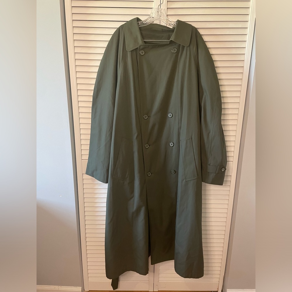 London Fog Olive Green Double-Breasted Trench Coat - Picture 5 of 14